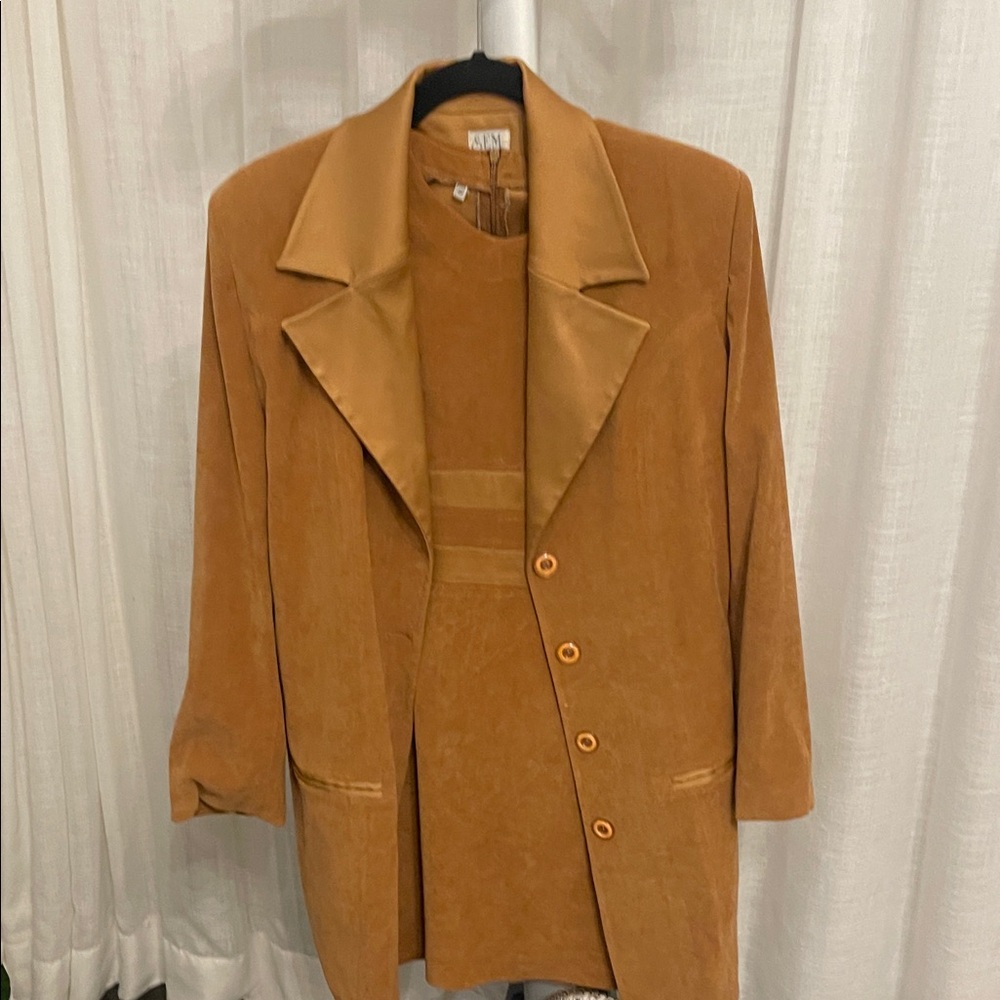 Vintage Tan Blazer and Dress Set